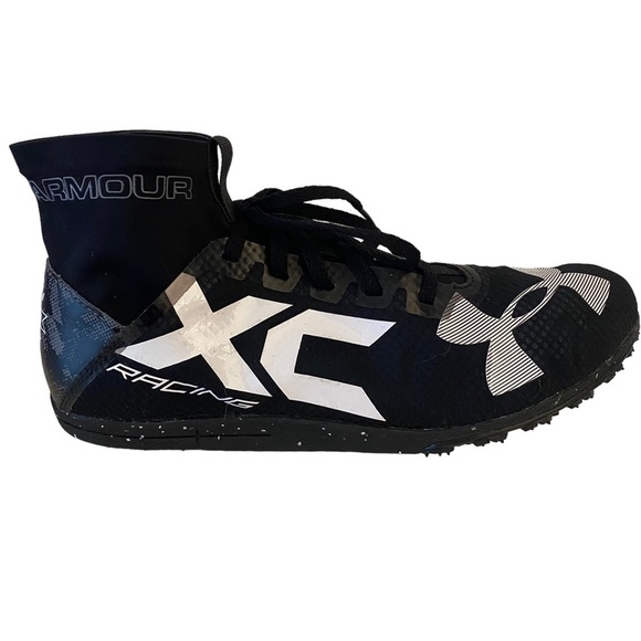 Nwot Under Armor Charged Bandit XC Spikeless Track Racing Shoe‎ Black size 8 1/2 - Picture 1 of 12